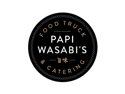 Papi Wasabi's food truck logo seal