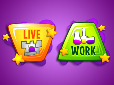 Choose Room Buttons app buttons cartoon colorful game illustration iphone magic ui