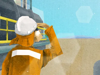 Sun coquimbo region minera illustration mining sun