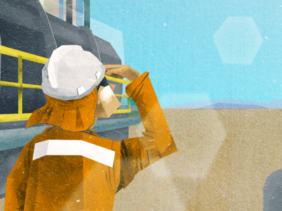 Sun coquimbo region minera illustration mining sun