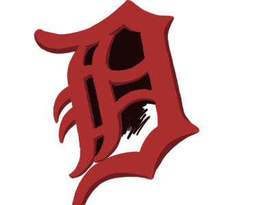 Detroit D color detroit digital olde english red