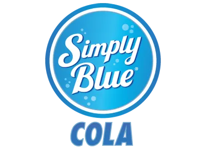 Simply Blue Cola Logo brand branding design logo packaging retro typography
