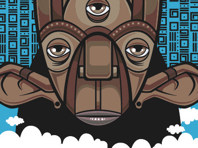 mayan in the clouds clouds design evoser eye graphic illustration illustrator mayan third