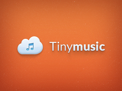 Tiny logo cloud depth icon logo music note orange shadow