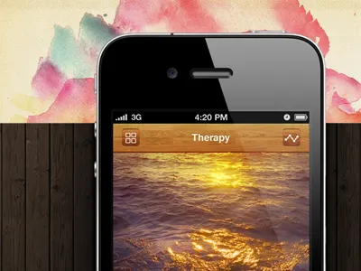 Relax app brown citrusbyte iphone music relax therapy watercolor wood