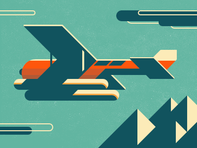 Seattle World's Fair Seaplane clouds geometric illustration mountains seaplane seattle