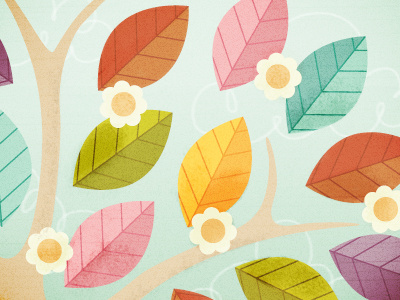 Leaves & Flowers colors flower flowers illustration leaf leaves texture