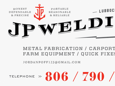 JP Welding Lubbock Texas brand identity kyle poff logo