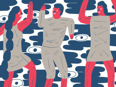 Dancing in the Dark dance dancing good times illustration man night party people woman