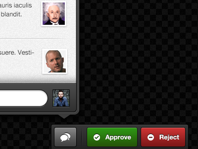 Approve avatar buttons comments form icon input popover web