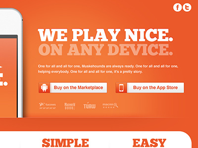 Nice app landing page 2 app landing page orange