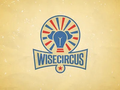 wisecircus brand bulb circus clever concept creative logo elephant logo mark wise