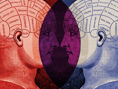 new research suggests right and left leanings may be biological blue brain brain map conservative liberal phrenology red