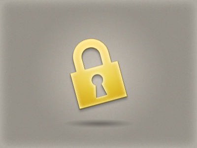 Locked brown glyph gold lock