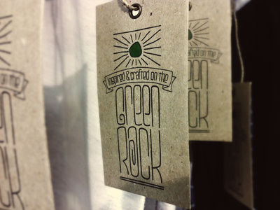 Green Rock tag tabel branding corporate identity design agency hand drawn logo logo design matt vergotis verg verg advertising