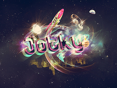 Jotky Space digital imaging jotky text effect