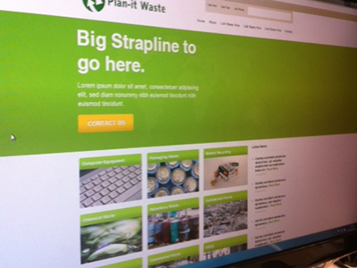 Waste Website Design design green grey map orange waste white world