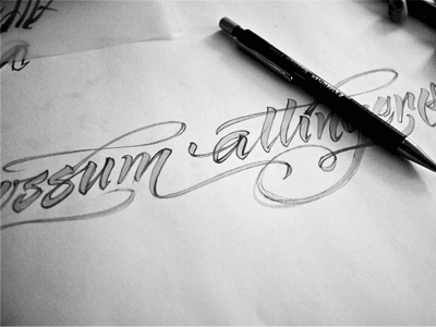 Dangerous Curves brush calligraphy curve latin tattoo