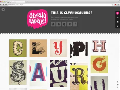 Glyphosaurus Screen boston glyphosaurus letters magenta typography upstatement vision quest white