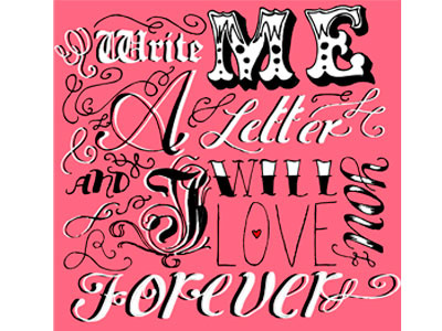 Write Me A Letter hand lettering illustration typography