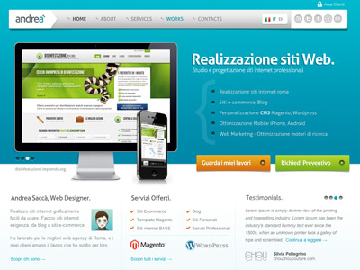 Home Page of my new site colorful fresh homepage portfolio