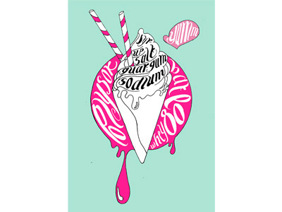 Yumm illustration lettering type