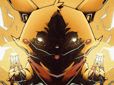 Pika-Pika! ⚡️ art artwork character art character design design drawing effects electric electricity graphic illustration jumper cables mouse pika pikachu pokemon process shock sketch texture