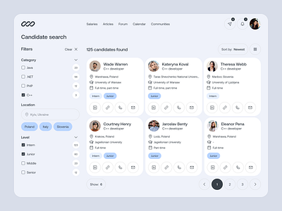 Hiring platform design employeer figma hiring landing search ui ux webdesign workers