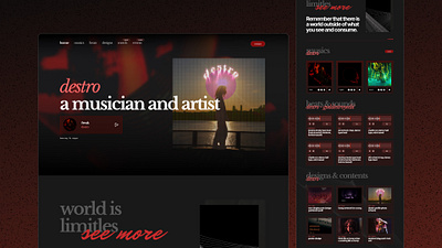 Musician Landing Page graphic design landing ui web