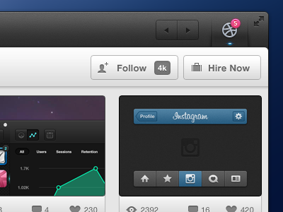 Hire Me - Halftime App app basketball dark dribbble follow fullscreen halftime halftime app hire me mac os x navigation shot ui