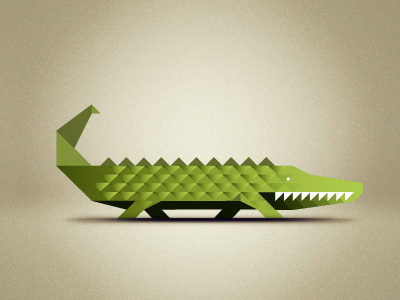 Triangular Crocodile... animal cool crocodile design green illustration illustrator triangular