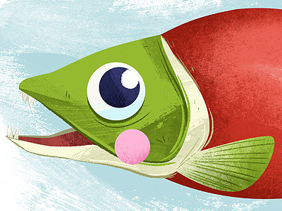 Salmon fish illustration