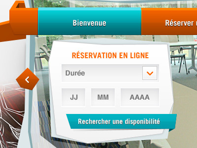 Maison de L'Automobile 3d agenda arrow blue booking button call to action cars form fractal image navigation orange pictures rent search select slideshow white