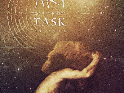 Sisyphus commitment design digital art friedrich nietzsche greek greek mythology lifestyle quote retro sisyphus space texture vintage wallpaper