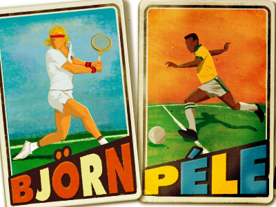 Sporting Legends cards illustration legends radio sport