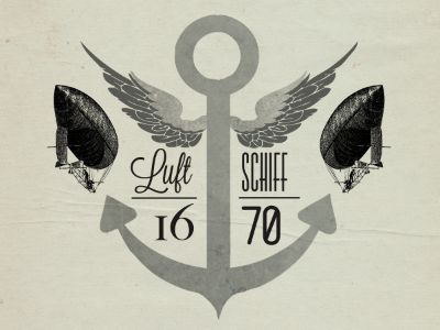 Airship design graphic illustration typography