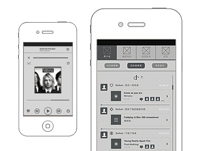 Social Music Wireframe music wireframe