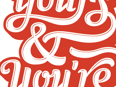 Valentine lettering red type