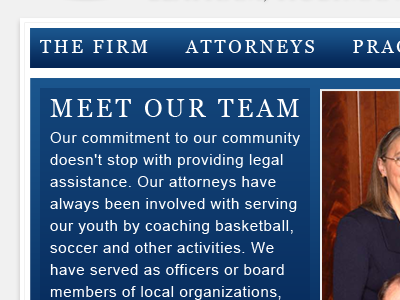 Law Firm Mockup - Light Background attorney blue drop shadow gradient grey justice law nav stroke white