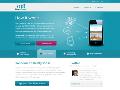 Mobile App Site blue iphone mobile teal web web design