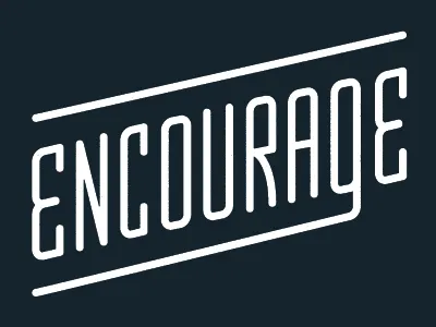 Encourage illustration retro typography