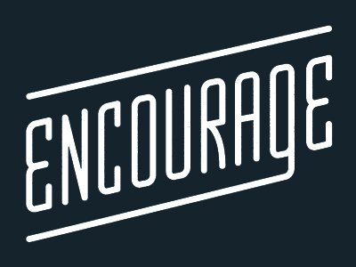 Encourage illustration retro typography