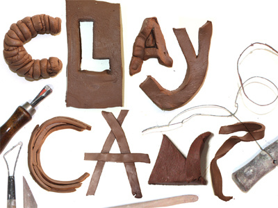 Clay Camp art camp clay kids tools type typography