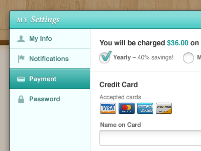 Settings Panel settings ui design