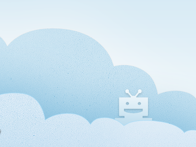 my robot friend clouds illustration robot texture ui