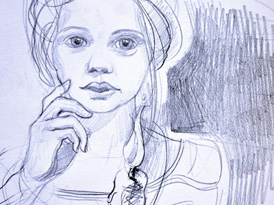 Just a doodle children doodle east of the sun west of the moon fairy tales fire girl illustration pencil sketch