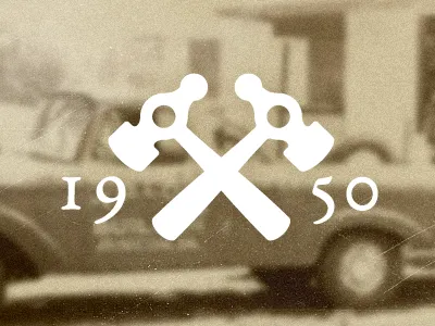 Long Builders branding date hammers icon logo logo design long builders vintage web design