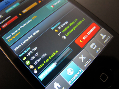 Zombie Slayer Mobile game iphone mobile social ui