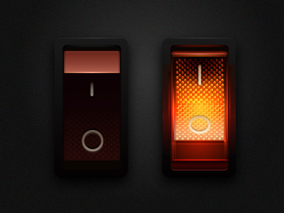 Lighted Rocker Switch in vector switch ui