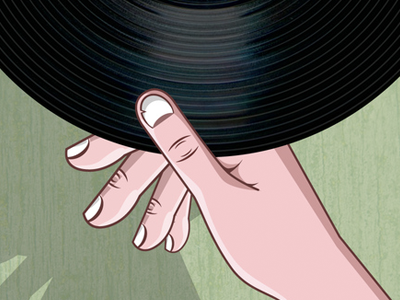 Insert Disk: Vinile fingers hand illustration music vinile